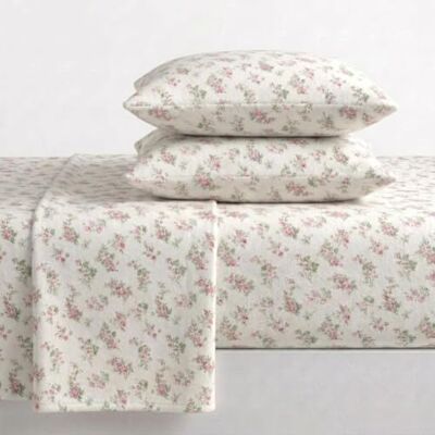 Laura Ashley Home Parure de lit en flanelle de coton brossé pour plus de douceur et de confort (motif Audrey, pour très grand lit) Laura Ashley Home Parure de lit en flanelle de coton brossé pour plus de douceur et de confort (motif Audrey, pour très grand lit)