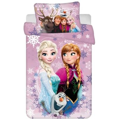 Jerry Fabrics Reine des Neiges Housse de Couette Bébé 100x135 + Taie Elsa Anna Disney Jerry Fabrics Reine des Neiges Housse de Couette Bébé 100x135 + Taie Elsa Anna Disney