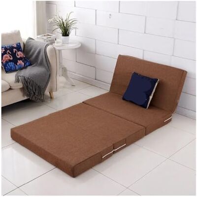 NJIEzhao Matelas pliable multicolore en coton et lin éponge multifonction pliable (café, 120 x 200 x 8 cm) NJIEzhao Matelas pliable multicolore en coton et lin éponge multifonction pliable (café, 120 x 200 x 8 cm)