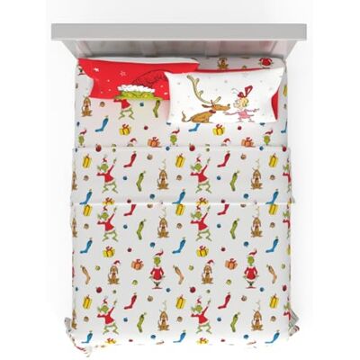 Franco Collectibles Ensemble de draps 4 pièces Le Grinch du Dr Seuss en microfibre super douce pour lit taille Queen Size, pour les vacances et pour Noël, produit sous licence officielle Franco Collectibles Ensemble de draps 4 pièces Le Grinch du Dr Seuss en microfibre super douce pour lit taille Queen Size, pour les vacances et pour Noël, produit sous licence officielle