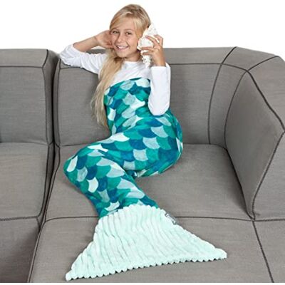 Kanguru Sirena Couverture Polaire en Queue de Sirene Enfant Fille, Cadeau Anniversaire Femme, Plaid Polaire, Plaid Canapé, Sac de Couchage, Turquoise, 50 x 135 cm Kanguru Sirena Couverture Polaire en Queue de Sirene Enfant Fille, Cadeau Anniversaire Femme, Plaid Polaire, Plaid Canapé, Sac de Couchage, Turquoise, 50 x 135 cm