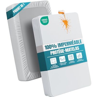 Utopia Bedding Protège Matelas Imperméable, 150 x 200 cm, pour Matelas Jusqu'à 30 cm de Hauteur, Housse de Matelas en Jersey Léger et Doux avec Côtés Extensibles Blanc Utopia Bedding Protège Matelas Imperméable, 150 x 200 cm, pour Matelas Jusqu'à 30 cm de Hauteur, Housse de Matelas en Jersey Léger et Doux avec Côtés Extensibles Blanc