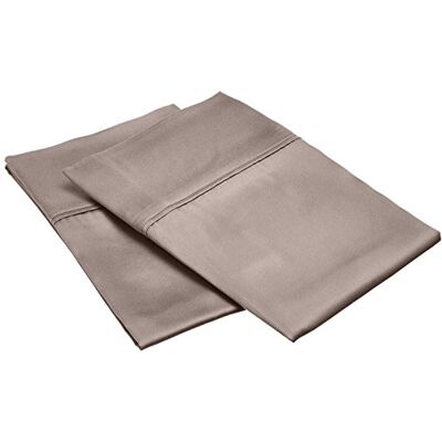 Superior Lot de 2 taies d'oreiller standard 300 fils 100% modal en hêtre uni Gris Superior Lot de 2 taies d'oreiller standard 300 fils 100% modal en hêtre uni Gris