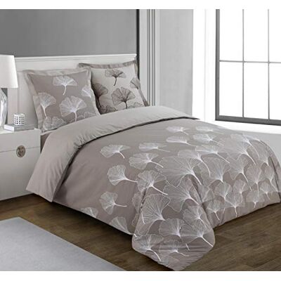 Vision Parure Housse de Couette Ginko Beige Housse de Couette 240x220cm avec 2 taies Assorties 65x65cm 100% Coton Vision Parure Housse de Couette Ginko Beige Housse de Couette 240x220cm avec 2 taies Assorties 65x65cm 100% Coton