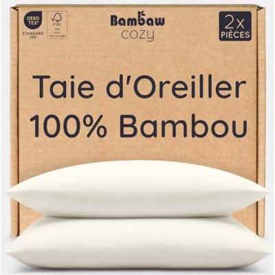 Bambaw Taie Oreiller 40x80 Ivoire Lot de 2 Bambou Bio Anti Acariens Literie Tissu Doux Drap Refroidissant Housse de Coussin Automne Bambaw Taie Oreiller 40x80 Ivoire Lot de 2 Bambou Bio Anti Acariens Literie Tissu Doux Drap Refroidissant Housse de Coussin Automne