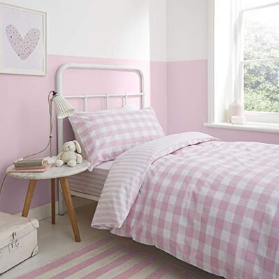Bianca Check and Stripe Pink Housse de couette + taie d'oreiller pour lit de 180 cm 260 x 240 + 2 (50 x 110) Bianca Check and Stripe Pink Housse de couette + taie d'oreiller pour lit de 180 cm 260 x 240 + 2 (50 x 110)