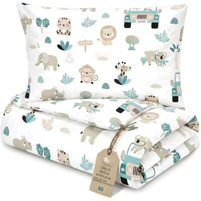 Totsy Baby Couette bébé sans housse Set 100X135 cm + 60X40 cm coton – couverture enfant avec oreiller pour lit bébé maternelle crèche – parure couette Oeko Tex légère respirante Afrique Totsy Baby Couette bébé sans housse Set 100X135 cm + 60X40 cm coton – couverture enfant avec oreiller pour lit bébé maternelle crèche – parure couette Oeko Tex légère respirante Afrique