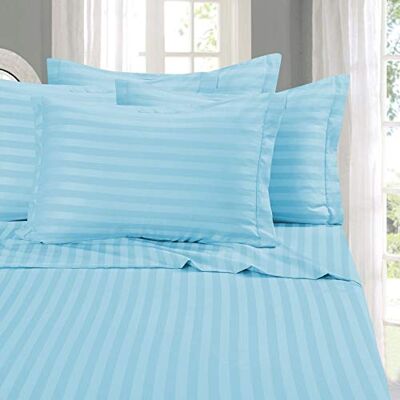 Elegant Comfort Parure de lit 4 pièces la plus douce et la plus confortable – Qualité égyptienne de 1500 fils, résistante aux plis et aux rayures damassées – Lit jumeau, bleu turquoise Elegant Comfort Parure de lit 4 pièces la plus douce et la plus confortable – Qualité égyptienne de 1500 fils, résistante aux plis et aux rayures damassées – Lit jumeau, bleu turquoise