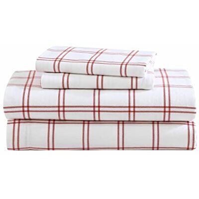 Eddie Bauer Parure de lit en flanelle de coton chaude et respirante, poches profondes, brossée pour plus de douceur, décorative et confortable, certifiée Oeko-Tex Orange, Westridge Plaid, lit simple Eddie Bauer Parure de lit en flanelle de coton chaude et respirante, poches profondes, brossée pour plus de douceur, décorative et confortable, certifiée Oeko-Tex Orange, Westridge Plaid, lit simple