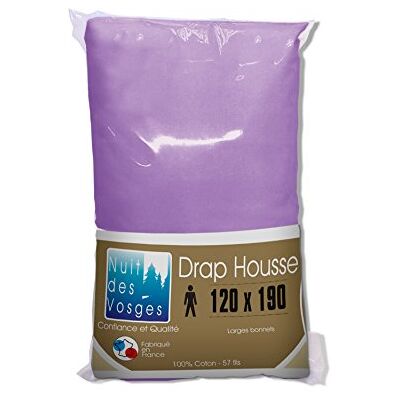 Nuit des Vosges 2105759 Cotoval Drap Housse Uni Coton Lilas clair 120 x 190 cm Nuit des Vosges 2105759 Cotoval Drap Housse Uni Coton Lilas clair 120 x 190 cm