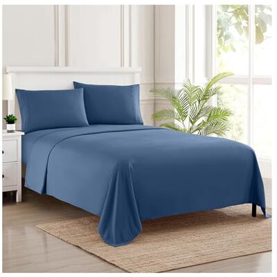 home sweet home collection Sweet Home Collection Parure de lit de luxe en microfibre brossée douce de qualité égyptienne avec drap plat, drap-housse et 2 taies d'oreiller, 1800 fils au pouce carré, 53,3 cm home sweet home collection Sweet Home Collection Parure de lit de luxe en microfibre brossée douce de qualité égyptienne avec drap plat, drap-housse et 2 taies d'oreiller, 1800 fils au pouce carré, 53,3 cm