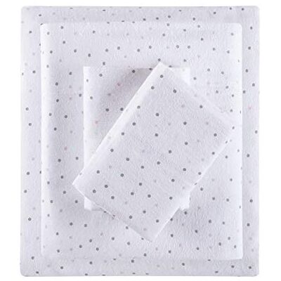 Intelligent Design Parure de lit 3 pièces douillette et douce en flanelle 100% coton imprimé animaux, étoiles, mignonne, chaude et ultra douce pour temps froid, lit jumeau, pois gris/roses Intelligent Design Parure de lit 3 pièces douillette et douce en flanelle 100% coton imprimé animaux, étoiles, mignonne, chaude et ultra douce pour temps froid, lit jumeau, pois gris/roses