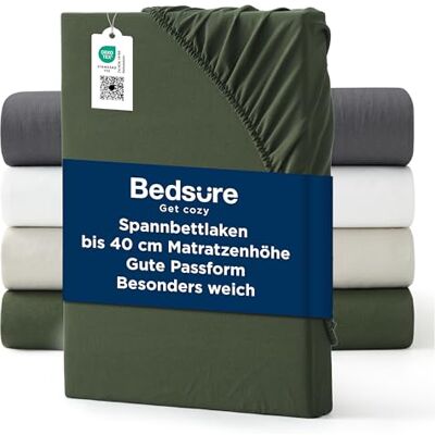 Bedsure Drap-housse de 180 x 200 cm, extra profond, pour matelas ayant jusqu'à 40 cm, pour matelas hauts, lit à sommier tapissier et matelas avec surmatelas, doux et agréable pour la peau, vert olive Bedsure Drap-housse de 180 x 200 cm, extra profond, pour matelas ayant jusqu'à 40 cm, pour matelas hauts, lit à sommier tapissier et matelas avec surmatelas, doux et agréable pour la peau, vert olive