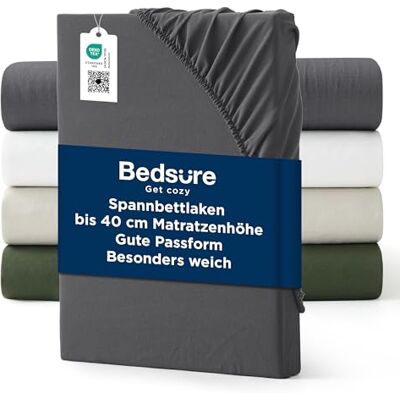 Bedsure Drap-housse de 180 x 200 cm, extra profond, pour matelas ayant jusqu'à 40 cm, pour matelas hauts, lit à sommier tapissier et matelas avec surmatelas, doux et agréable pour la peau, gris Bedsure Drap-housse de 180 x 200 cm, extra profond, pour matelas ayant jusqu'à 40 cm, pour matelas hauts, lit à sommier tapissier et matelas avec surmatelas, doux et agréable pour la peau, gris