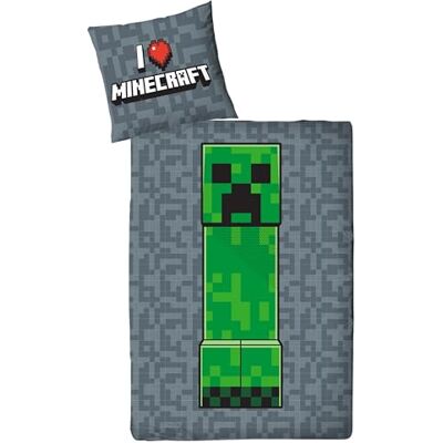 Character World Parure de lit en flanelle 135 x 200 cm, Minecraft, douce et douillette pour l'hiver, 1 taie d'oreiller 80 x 80 cm + housse de couette 135 x 200 cm, 100 % coton, parure de lit pour enfant Gaming Character World Parure de lit en flanelle 135 x 200 cm, Minecraft, douce et douillette pour l'hiver, 1 taie d'oreiller 80 x 80 cm + housse de couette 135 x 200 cm, 100 % coton, parure de lit pour enfant Gaming