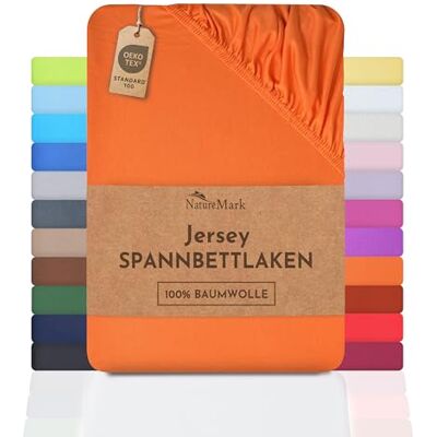 NatureMark Drap housse , drap housse en jersey 100% Conforme à la qualité Oeko-Tex Standard 100, Coton, terracotta, 90x200-100x200 cm NatureMark Drap housse , drap housse en jersey 100% Conforme à la qualité Oeko-Tex Standard 100, Coton, terracotta, 90x200-100x200 cm