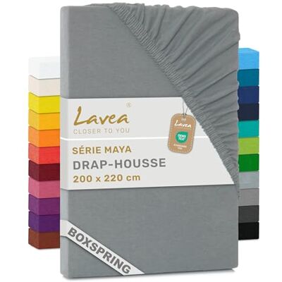 Lavea ® Drap-Housse 200x220 cm – Coton 100% Doux et Respirant – pour Matelas Épais Jusqu’à 35 cm – Jersey avec Élastique Tout Autour – Gris Moyen Lavea ® Drap-Housse 200x220 cm – Coton 100% Doux et Respirant – pour Matelas Épais Jusqu’à 35 cm – Jersey avec Élastique Tout Autour – Gris Moyen