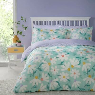 Fusion Housse de couette motif marguerites Lit double (200 x 200 cm) Motifs réversibles (violet à pois) 2 taies d'oreiller Parure de lit fille avec marguerites Housse de couette florale en Fusion Housse de couette motif marguerites Lit double (200 x 200 cm) Motifs réversibles (violet à pois) 2 taies d'oreiller Parure de lit fille avec marguerites Housse de couette florale en