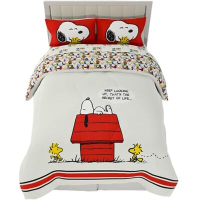 Franco Peanuts Classic Pals Parure de lit et couette super douce, 5 pièces pour grand lit, (produit sous licence officielle) Franco Peanuts Classic Pals Parure de lit et couette super douce, 5 pièces pour grand lit, (produit sous licence officielle)