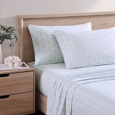 Tommy Bahama Parure de lit en percale de coton, croustillante et fraîche, décoration d'intérieur élégante (Kaw Palms Blue, King) Tommy Bahama Parure de lit en percale de coton, croustillante et fraîche, décoration d'intérieur élégante (Kaw Palms Blue, King)