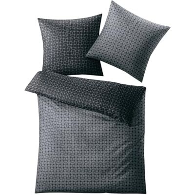 Kleine Wolke Parure de lit Satin PUNTO Anthracite 135 x 200 cm et 80 x 80 cm Kleine Wolke Parure de lit Satin PUNTO Anthracite 135 x 200 cm et 80 x 80 cm