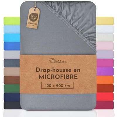 NatureMark drap de lit en microfibre à prix réduit ! beaucoup de tailles et de couleurs marchandise de marque (drap de lit 120 x 200 cm, Gris Moyen) NatureMark drap de lit en microfibre à prix réduit ! beaucoup de tailles et de couleurs marchandise de marque (drap de lit 120 x 200 cm, Gris Moyen)
