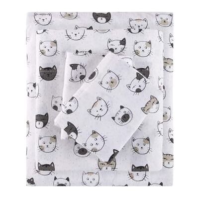 Intelligent Design Parure de lit 4 pièces en flanelle 100% coton avec imprimé animaux, étoiles, mignons, chaudes, ultra douces pour temps froid, grand lit, renards en écume de mer Intelligent Design Parure de lit 4 pièces en flanelle 100% coton avec imprimé animaux, étoiles, mignons, chaudes, ultra douces pour temps froid, grand lit, renards en écume de mer
