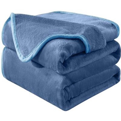HOZY Plaid Couverture Polaire 220x240cm Bleu clair Doux et Chaude 350GSM Couverture de Lit 2 Personnes et Plaid Canapé Flanelle Réversible Double Face HOZY Plaid Couverture Polaire 220x240cm Bleu clair Doux et Chaude 350GSM Couverture de Lit 2 Personnes et Plaid Canapé Flanelle Réversible Double Face