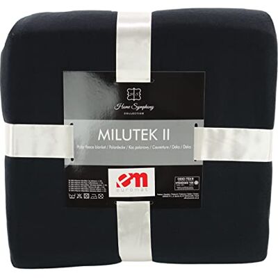 Euromat Couverture polaire douillette pour canapé avec bords cousus (noir, 130 x 170 cm) Euromat Couverture polaire douillette pour canapé avec bords cousus (noir, 130 x 170 cm)