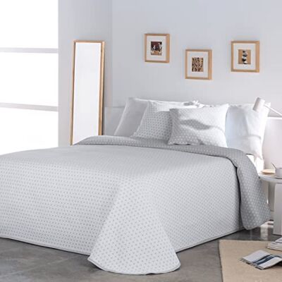 VIALMAN Couvre-lit Bouti léger Sofia 26 pour lit double 180 cm et 200 cm Housse de couette 270 x 270 cm Gris VIALMAN Couvre-lit Bouti léger Sofia 26 pour lit double 180 cm et 200 cm Housse de couette 270 x 270 cm Gris
