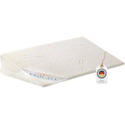 PROCAVE Coussin en mousse en forme de cale Rehausseur de matelas respirant Fabriqué en Allemagne Housse double épaisseur à l'aloe vera 140 cm x 45 cm x 15/1 cm PROCAVE Coussin en mousse en forme de cale Rehausseur de matelas respirant Fabriqué en Allemagne Housse double épaisseur à l'aloe vera 140 cm x 45 cm x 15/1 cm