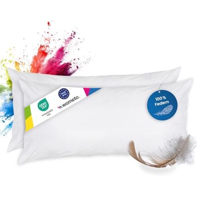 wometo Lot de 2 Coussins 100% Plumes 40x80 cm 600g oekoTex Coussin de Remplissage Housse Coton Blanc I Coussin intérieur/Remplissage de Coussin/Petit Oreiller (Nombreuses Dimensions) (2 pièces) wometo Lot de 2 Coussins 100% Plumes 40x80 cm 600g oekoTex Coussin de Remplissage Housse Coton Blanc I Coussin intérieur/Remplissage de Coussin/Petit Oreiller (Nombreuses Dimensions) (2 pièces)