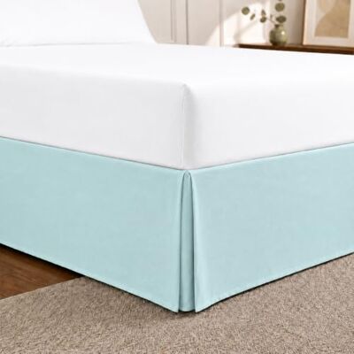 Cathay Home Jupe de lit plissée en microfibre brossée double, facile à installer, ultra douce, résistante à la décoloration et aux plis, turquoise, lit simple Cathay Home Jupe de lit plissée en microfibre brossée double, facile à installer, ultra douce, résistante à la décoloration et aux plis, turquoise, lit simple