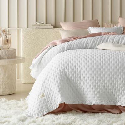 room99 Molly Couvre-lit élégant blanc, 220 x 240 cm, couverture polyvalente comme jeté de lit ou jeté de canapé, couverture pour lit et canapé, style matelassé, idéal comme couvre-lit room99 Molly Couvre-lit élégant blanc, 220 x 240 cm, couverture polyvalente comme jeté de lit ou jeté de canapé, couverture pour lit et canapé, style matelassé, idéal comme couvre-lit