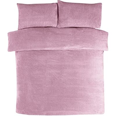 Sleepdown Parure de lit en polaire thermique chaude et confortable avec housse de couette et taies d'oreiller Parme Double (200 x 200 cm) Polyester Sleepdown Parure de lit en polaire thermique chaude et confortable avec housse de couette et taies d'oreiller Parme Double (200 x 200 cm) Polyester