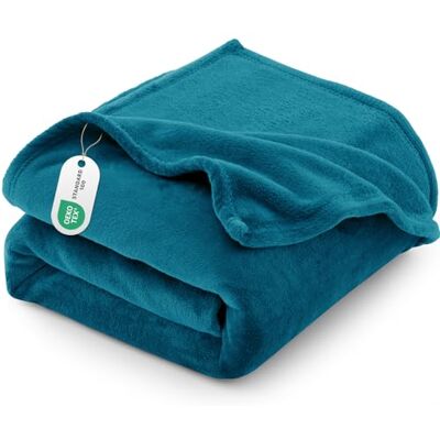 CozyLux Couverture plaid en polaire flanelle 260 g/m², grande, chaude et douce, pour canapé, lit 1 place/2 places, 150 x 200 cm Turquoise CozyLux Couverture plaid en polaire flanelle 260 g/m², grande, chaude et douce, pour canapé, lit 1 place/2 places, 150 x 200 cm Turquoise