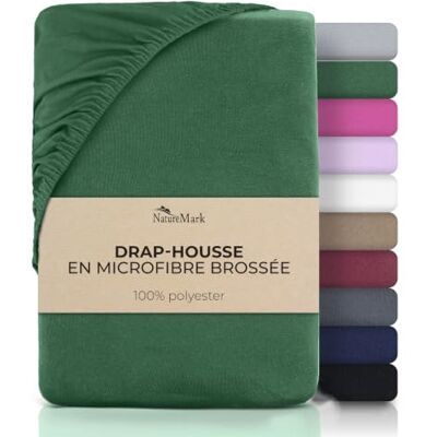 NatureMark Drap-housse en microfibre Doux, respirant et facile d'entretien Doux pour la peau, séchage rapide et indéformable 90 x 200 cm Vert foncé NatureMark Drap-housse en microfibre Doux, respirant et facile d'entretien Doux pour la peau, séchage rapide et indéformable 90 x 200 cm Vert foncé