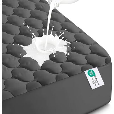 Utopia Bedding Protège-matelas imperméable, pour lit simple, housse matelassée extensible jusqu'à 40,6 cm de profondeur (gris) Utopia Bedding Protège-matelas imperméable, pour lit simple, housse matelassée extensible jusqu'à 40,6 cm de profondeur (gris)