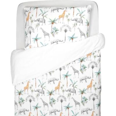 Sevira Kids Parure réversible, housse de couette + taie d'oreiller enfant, Safari Made in France Sevira Kids Parure réversible, housse de couette + taie d'oreiller enfant, Safari Made in France