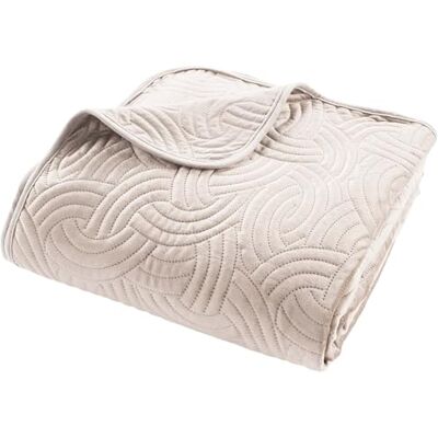 Douceur d'Intérieur , Couverture Lit Matelassée (220 x 240 cm) et 2 Taies d'oreiller (60 x 60 cm) Solange Naturel, Velours Uni Douceur d'Intérieur , Couverture Lit Matelassée (220 x 240 cm) et 2 Taies d'oreiller (60 x 60 cm) Solange Naturel, Velours Uni