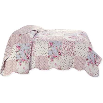 Delindo Lifestyle ® Jeté de lit Motif roses Style maison de campagne Design patchwork 140 x 210 cm Delindo Lifestyle ® Jeté de lit Motif roses Style maison de campagne Design patchwork 140 x 210 cm