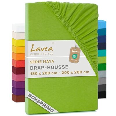 Lavea ® Drap-Housse 180x200cm 100% Coton Grand Bonnet 35 cm pour Matelas épais avec Élastique Tout Autour en Jersey pour Lit Boxspring Vert Pomme Lavea ® Drap-Housse 180x200cm 100% Coton Grand Bonnet 35 cm pour Matelas épais avec Élastique Tout Autour en Jersey pour Lit Boxspring Vert Pomme