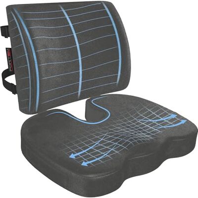 FORTEM Coussin Chaise Bureau et Soutien Dorsal, Oreiller Lombaire Mousse Mémoire, Assise et Dossier Antidérapants pour Gaming, Siège Auto, Confort Coccyx, Housse Amovible FORTEM Coussin Chaise Bureau et Soutien Dorsal, Oreiller Lombaire Mousse Mémoire, Assise et Dossier Antidérapants pour Gaming, Siège Auto, Confort Coccyx, Housse Amovible