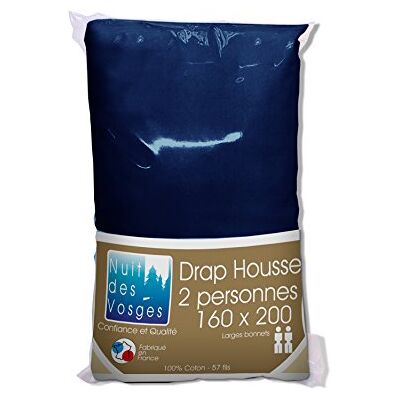 Nuit des Vosges 2099836 Cotoval Drap Housse Uni Coton Marine 160 x 200 cm Nuit des Vosges 2099836 Cotoval Drap Housse Uni Coton Marine 160 x 200 cm