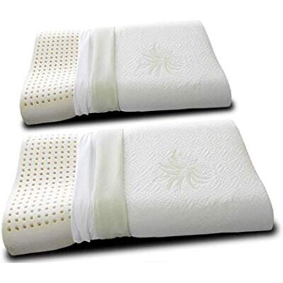 EvergreenWeb Coussins 100% mousse à mémoire de savon ou double vague pour tissu cervical double aloe vera et coton amovible et lavable avec dispositif médical Una piazza 2 Cuscini Doppia Onda Aloe EvergreenWeb Coussins 100% mousse à mémoire de savon ou double vague pour tissu cervical double aloe vera et coton amovible et lavable avec dispositif médical Una piazza 2 Cuscini Doppia Onda Aloe