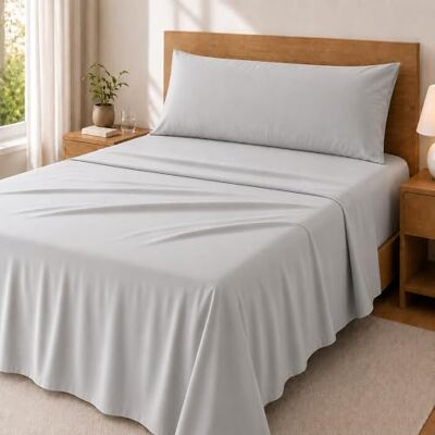 Degrees home Collection Parure de lit 90 x 190 cm Drap housse réglable, drap plat et taie d'oreiller Polyester microfibre brossée Lit de 90 cm Degrees home Collection Parure de lit 90 x 190 cm Drap housse réglable, drap plat et taie d'oreiller Polyester microfibre brossée Lit de 90 cm