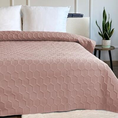 Euromat Couvre-lit matelassé (sans taie d'oreiller) Dimensions : 220 x 240 cm (rose poudré Parla 3D) Euromat Couvre-lit matelassé (sans taie d'oreiller) Dimensions : 220 x 240 cm (rose poudré Parla 3D)
