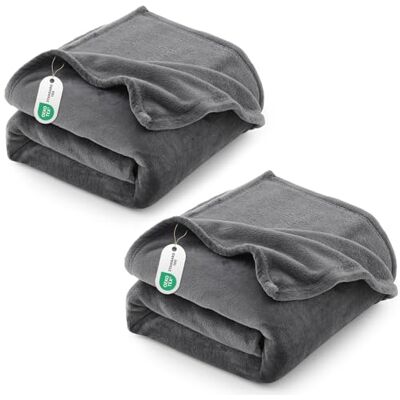 CozyLux Lot de 2 couvertures douillettes 150 x 200 cm Pour 4 saisons Douces, chaudes et légères Pour canapé, lit, canapé En flanelle polaire 150 x 200 cm Gris CozyLux Lot de 2 couvertures douillettes 150 x 200 cm Pour 4 saisons Douces, chaudes et légères Pour canapé, lit, canapé En flanelle polaire 150 x 200 cm Gris