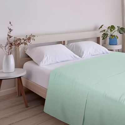 ECOMMERC3 Drap de dessus extra doux et confortable pour lit de 80 cm, vert, fabriqué en Espagne, respirant, facile d'entretien ECOMMERC3 Drap de dessus extra doux et confortable pour lit de 80 cm, vert, fabriqué en Espagne, respirant, facile d'entretien