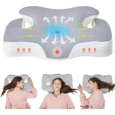 Zentrelax Oreiller Ergonomique Cervical Orthopédique Coussin: 60 x 40cm Coussin Memoire de Forme Adapté aux Dormeurs sur le Dos le Côté et le Ventre Oreiller Ergonomique Cervical avec Housse Amovible Zentrelax Oreiller Ergonomique Cervical Orthopédique Coussin: 60 x 40cm Coussin Memoire de Forme Adapté aux Dormeurs sur le Dos le Côté et le Ventre Oreiller Ergonomique Cervical avec Housse Amovible